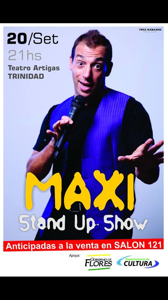17.09.2016 Stand Up de Maxi de la Cruz el martes 20 en Teatro Artigas