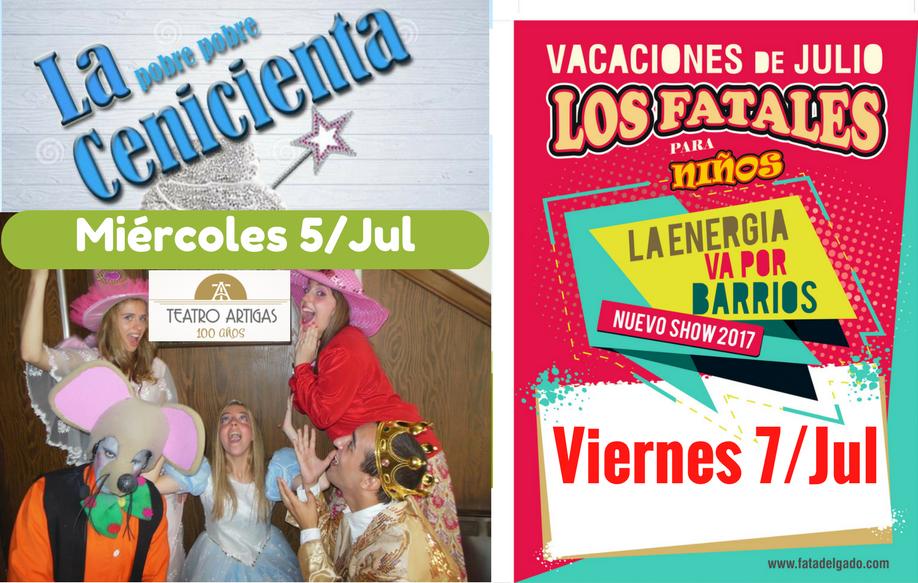 15.06.2017 Espectáculos para niños en vacaciones de julio en el Teatro Artigas