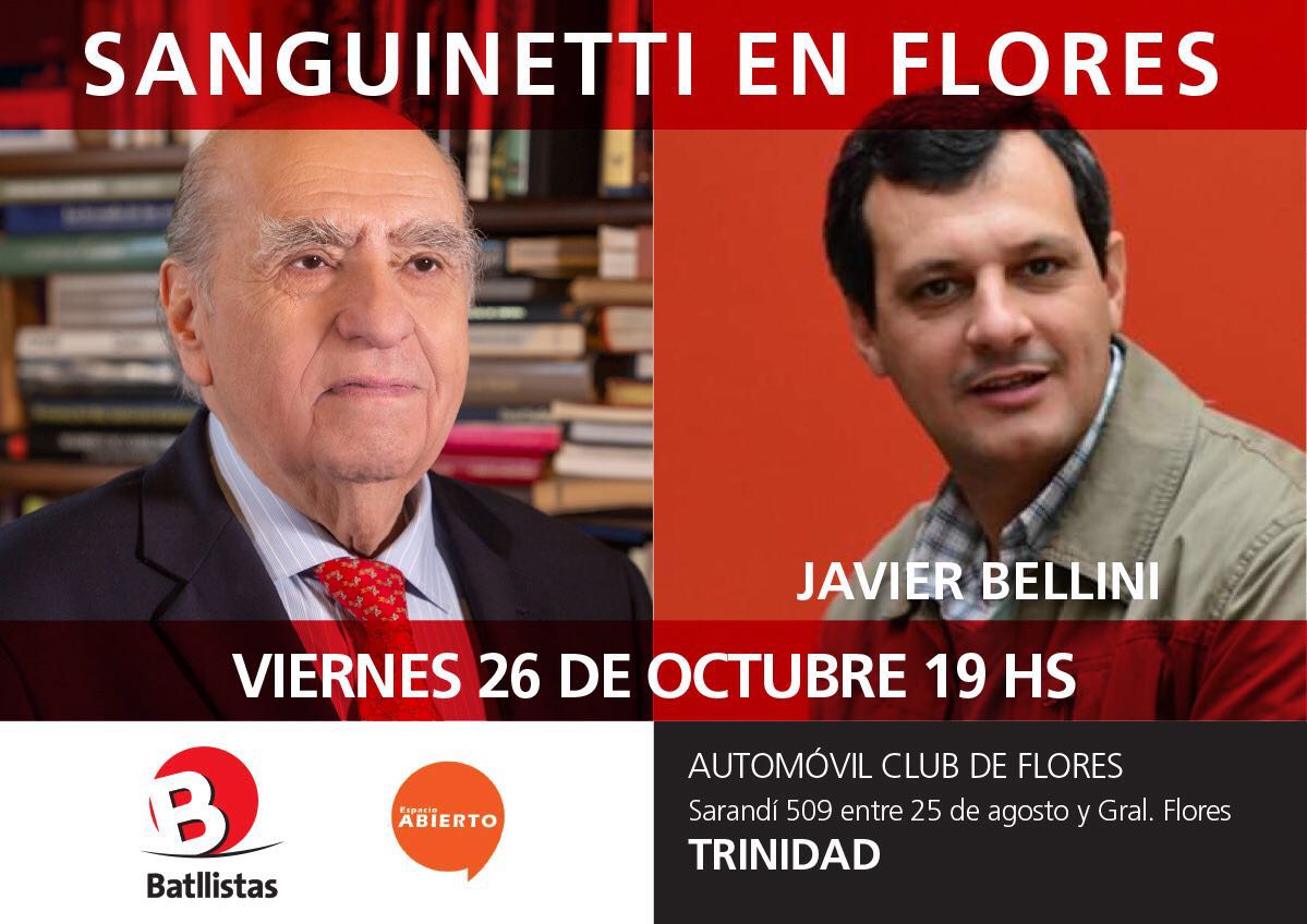 12.10.2018 Julio María Sanguinetti visitará Trinidad.