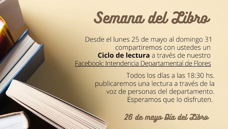22.05.2020 Ciclo de lectura a partir del lunes 25 de mayo por la «Semana del Libro»