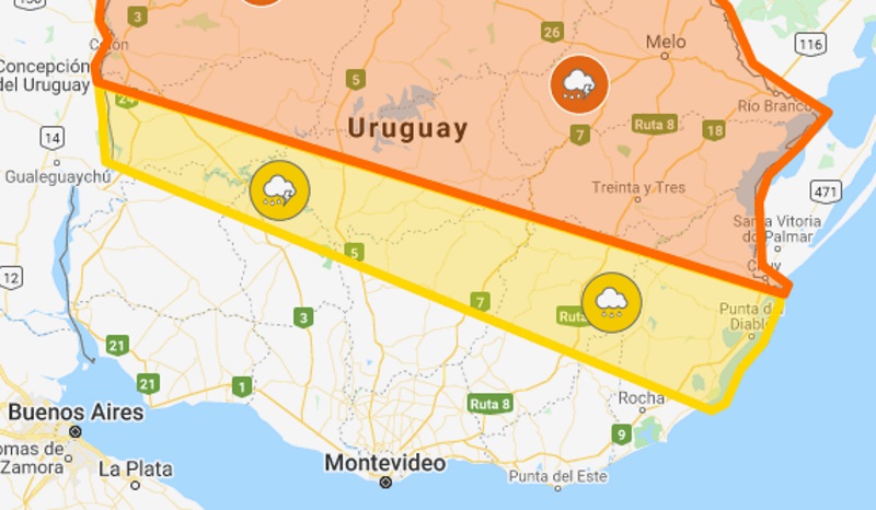 27.08.2020 Finalizó la alerta de color naranja que emitió INUMET