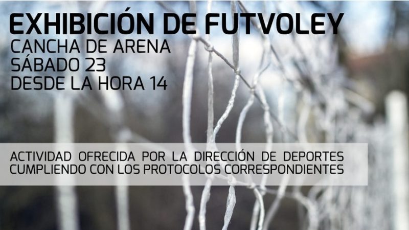 21.01.2021 Este sábado habrá exhibición de Futvoley en la Cancha de Arena