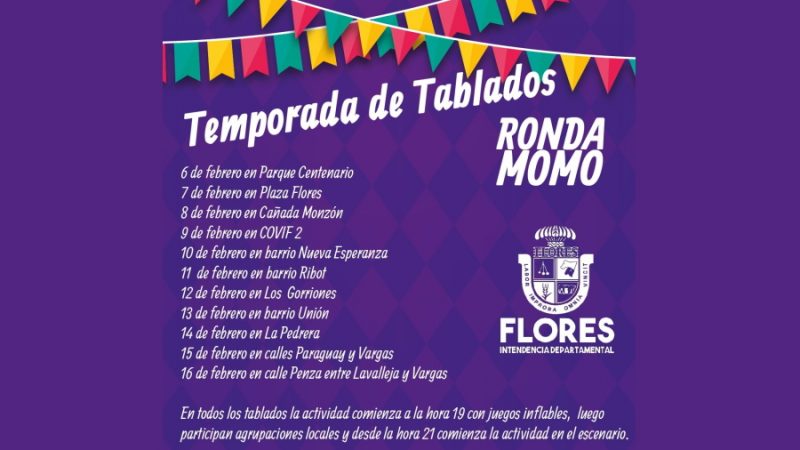 02.02.2022 Calendario de tablados para este Carnaval
