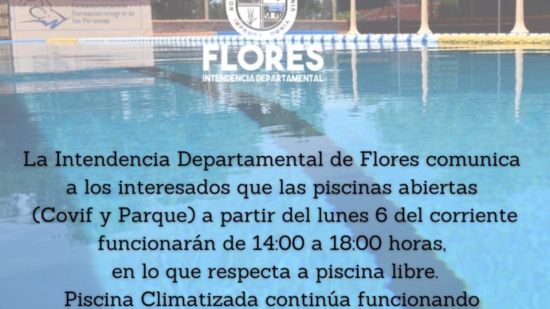 07.03.2023 Florida: Pisicinas Covif y Parque cambiaron su horario