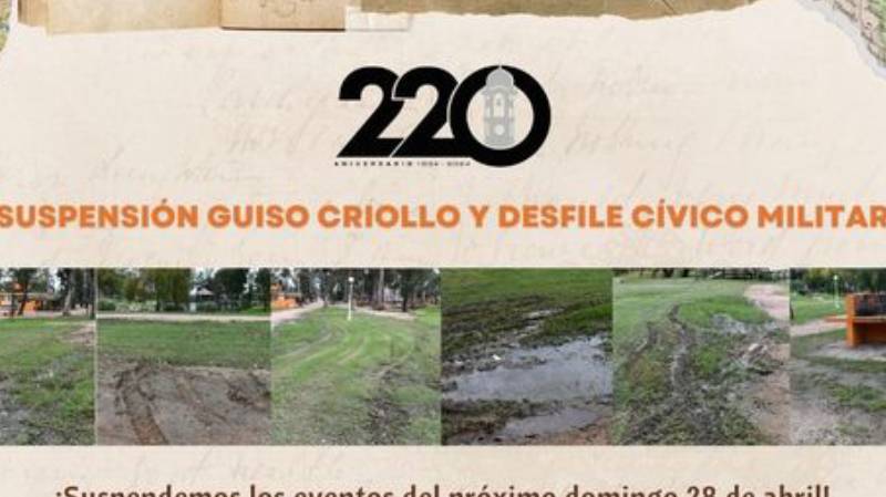 25.04.2024 Cancelación del Guiso Criollo y dessfile en Flores, pero se mantiene la 5K este domingo